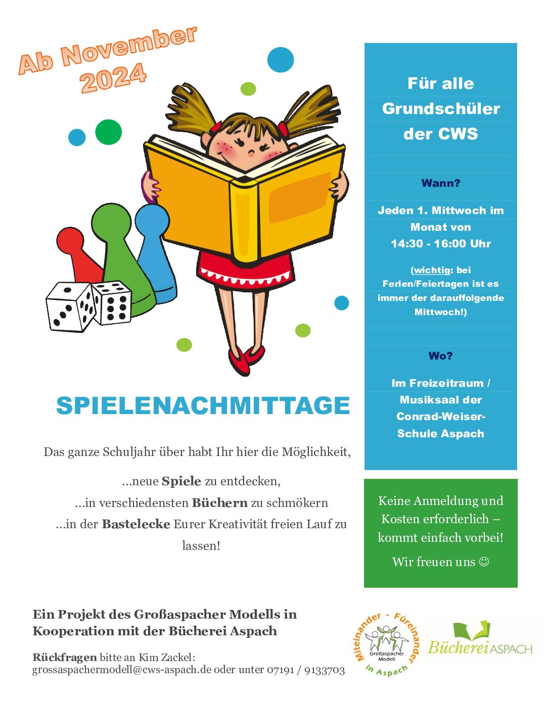 Projektflyer Spielenachmittage- 2024